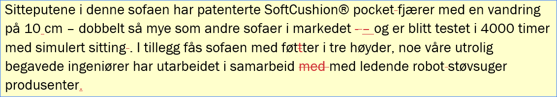 Eksempel på korrektur