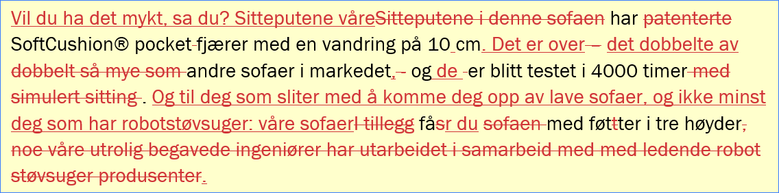 Eksempel på redigering