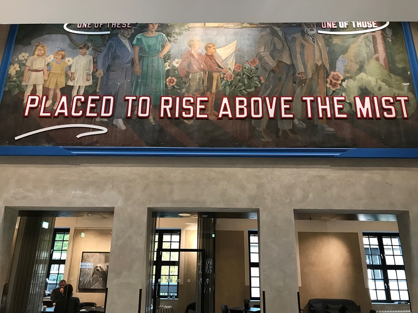 Placed to rise above the mist